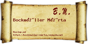 Bockmüller Márta névjegykártya